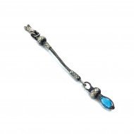 Turkuaz Zirkon Taşlı 1.000 Ayar Gümüş Oksitli Kazaz Tesbih Püskülü Turkuaz Zirkon Taşlı 1.000 Ayar Gümüş Oksitli Kazaz Tesbih Püskülü